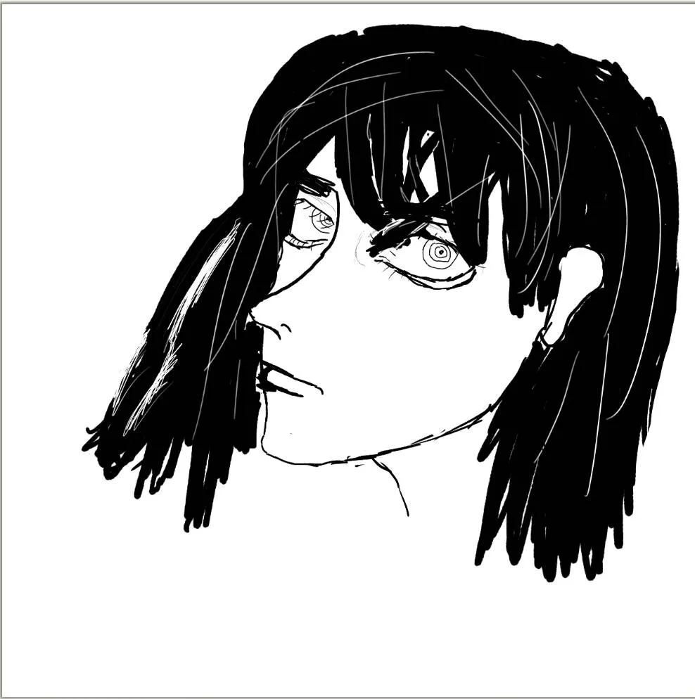 An early drawing of Asa from Chainsaw Man